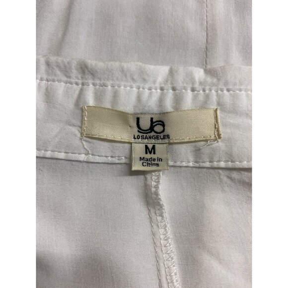 YA Los Angelas Boho Chic Peasant Blouse White Lace Up Feather Free Spirit Vibes - Picture 3 of 7